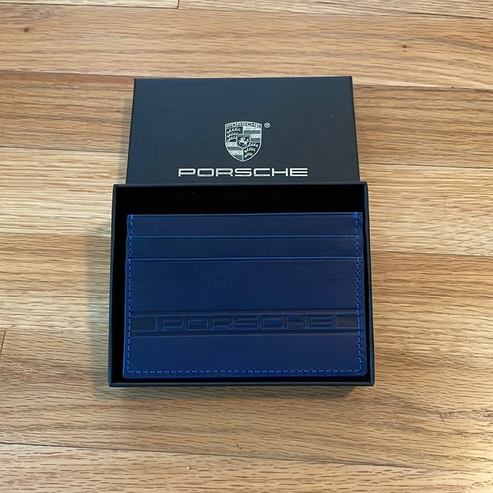 Porsche Business Cardholder in Blue Leather